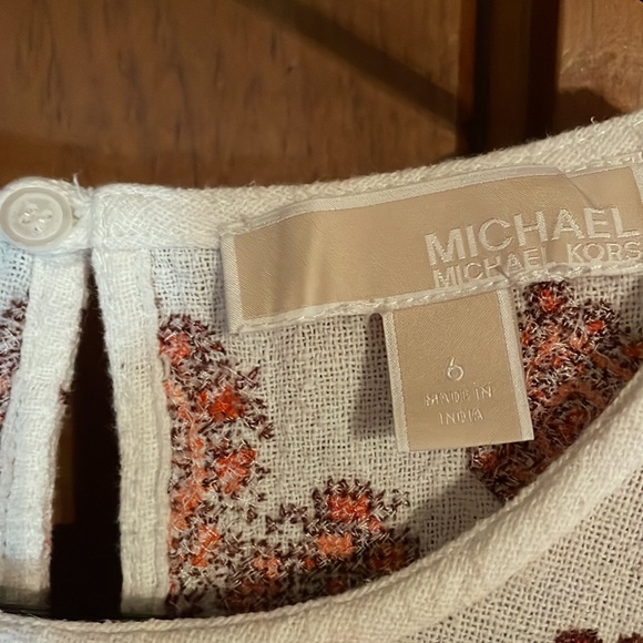 MICHAEL by Michael Kors: white/red bohemian dress: size 6 - Picture 6 of 7